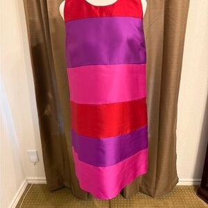Hutch Colorblock Dress in Red, Purple, and Pink